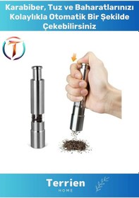 Resim Home Serisi Yeni Teknoloji Karabiber Tuz Baharat Öğüten Paslanmaz Çelik, Basmalı Baharat Değirmeni Çok Renkli 