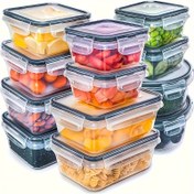 Resim Yanlış Kapaklı Yığılabilir Hava Geçirmez Gıda Saklama Kapları - Yeniden Kullanılabilir, Mikrodalga Güvenli Plastik Kutular Meyve, Sebzeler, Yumurta ve Daha Fazlası İçin - Mutfak Düzeni, Yemek Hazırlığı ve Portiyon Kontrolü İçin Mükemmel, Mutfak Saklama Çözümü | Yığılabilir Kaplar | Güvenli Kapak Kapatma, Mutfak Düzenleyicileri ve Saklama 