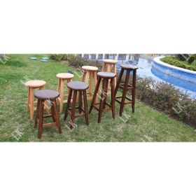 Resim LkAhşap 1ad. Ahşap Bar Taburesi Ceviz Renk 60cm Yükseklik 