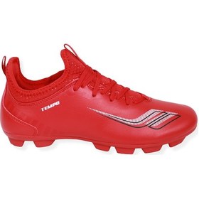 Resim Konfores 1496-Tempo Anatomik Taban Çim Saha Futbol Ayakkabısı Kırmızı 