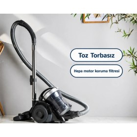 Resim Homend Hepa Filtre Multi Siklon Ultra Güçlü Toz Torbasız Süpürge 
