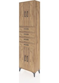 Resim Arges Dolap 3 Raflı 4 Çekmeceli 4 Kapaklı 60x30x221 Çam-çam Çam 