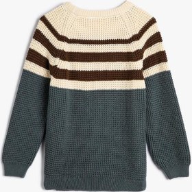 Resim Erkek Bebek Kazak Uzun Kollu Yuvarlak Yaka İşleme Detaylı Araçlar Temalı 