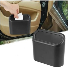 Resim Brentino Kapaklı Araba Çöp Kutusu Klipsli Organizer Siyah Araç Içi Çöp Kovası 