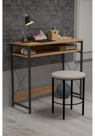 Resim Çalışma Masası Bilgisayar Laptop Ofis Masası Okul Ev Atlantik Çam Beyaz 