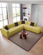 Resim Velura Home & Living Mila Köşe Takımı & Modern Kadife Sağ Köşe Koltuk Takımı - Sarı-1010 