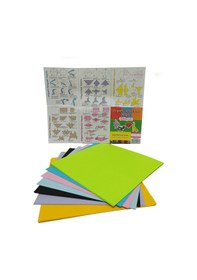 Resim 20cm Origami Kağıdı, 200 Adet Çift Taraflı Karışık Renkli 