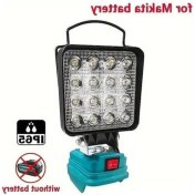 Resim Trendooze Turcoshop11 Makita 20v/18v Şarjlı Ip65 Led İş Lambası, 2 Usb Portlu Taşınabilir Spot 