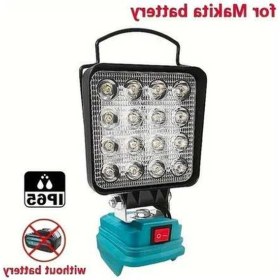 Resim Trendooze Turcoshop11 Makita 20v/18v Şarjlı Ip65 Led İş Lambası, 2 Usb Portlu Taşınabilir Spot 