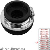 Resim Cloudstore 47mm Siyah Düz Köpük Hava Filtresi 2 Zamanlı Motor Scooter Temizleyici 