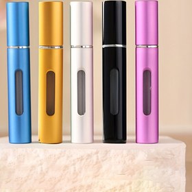 Resim 1 adet 10 ml / 0.34 oz Alüminyum Alaşımlı Kabuk Nano Sis Memesi Parfüm Püskürtme Şişesi - BPA içermez, Alt Dolum Tasarımı, Esansiyel Yağlar, Koku, Cilt Bakımı, Parfüm Yeniden Doldurulabilir Şişeler için 5 Renk (Mavi, Sarı, Beyaz, Siyah, Pembe) 