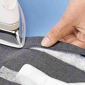 Resim 1PCS Çift Taraflı Sıcak-eriyik Yama Şeridi Çift Taraflı Yapışkan Olmayan Dokuma Yapışkan Aralık Ütüleme Sıcak Presli Ağ Aralık Giyim Ütüleme Aksesuarları Aralık İçi DIY Yama İçi Füzyon Aralık 50 Metre Rulo Başına 