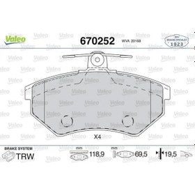 Resim Audi A4 B5 On Fren Balatasi 1.6 1995-2001 Valeo 670252 