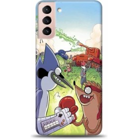 Resim Marselit Samsung Galaxy S22 Uyumlu Sürekli Dizi Regular Show Mordecai ve Rigby Tasarımlı Telefon Kılıfı -RS07 