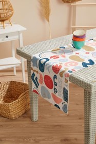 Resim AYSHome Geometrik Desen Leke Tutmaz Runner 