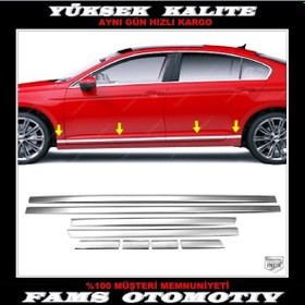 Resim Vw Passat B8 Paslanmaz Krom Yan Kapı Çıtası 8 Prç 2014-2019 Arası 