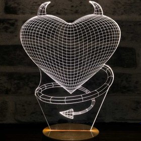 Resim Devil Love Figürlü Dekoratif Hediye Led Masa Lambası | BYLAMP 