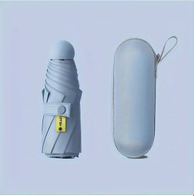 Resim Elmpaly Lüks Kompakt Güneş Şemsiyesi Upf 50+ Hafif Sky Blue Alüminyum 