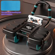 Resim Kneeling Pad Hediyesi - Otomatik Geri Tepme ile Dört Tekerlekli Karın Rulosu, Vücut Merkezinde Çalışmalar için Mükemmel, Karın Yağını Kaybetmek için Harika, Ev Kullanımı için Mükemmel, Hem Erkekler Hem de Kadınlar için Uygun 