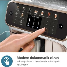 Resim Philips Lattego Tam Otomatik Espresso Kahve Makinesi Beyaz + Tchibo Gold Kahve Çekirdeği 500 gr 