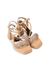 Resim Deery Bej Platform Topuklu Taşlı Kadın Abiye Ayakkabı - K0304zbejm01 Bej 