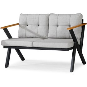 Resim Dekoroom's Zeta İkili Metal Koltuk Berjer Düz Süngerli Açık Gri 