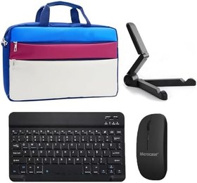 Resim Microcase Vorcom Ultrapad 10.36 inch ile uyumlu Tablet Çanta+Bluetooth Klavye+Mouse+Tablet Standı Siyah-AL4840 (Krem Turkuaz Bej) 