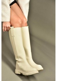 Resim Fox Shoes V973555509 Bej Düz Tabanlı Kadın Binici Çizmesi Bej 