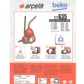 Resim Arçelik S 6380 Y Süpürge Modeli 5 Adet Toz Torbası Tt635 