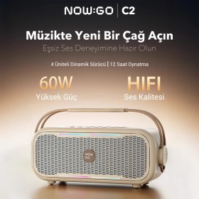 Resim NowGo C2 60W Taşınabilir RGB Bluetooth Hoparlör IPX4 Parti Speaker Yeşil 