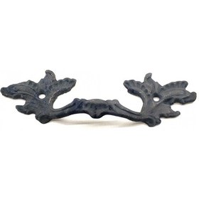 Resim Antika Tarz Dekoratif Pirinç Çiçek Kapı Kulbu - 40x125 Mm, Oksit Çok Renkli 