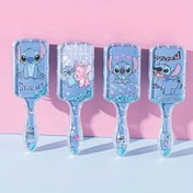 Resim Disney 1 Adet Stitch Hava Yastıklı Saç Tarağı, Şık Plastik Baş Masajı Tarak, Taşınabilir Karikatür Şişme Saç Fırçası, Güç Gerekmez 
