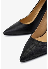 Resim Valmenti Kadın Hakiki Deri Siyah Yılan Desen Stiletto Ayakkabı 1168 8152 Bn Ayk Sk25-26 Sıyah Yln Bsk Siyah Yılan 