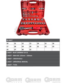 Resim ARM TİTAN 1/2 - 12 KÖŞE 25 PARÇA SABİT CIRCIRLI LOKMA SETİ 