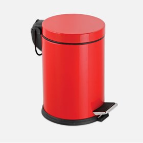 Resim KROM Banyo Mutfak 5 Lt Pedallı Çöp Kovası Kırmızı 
