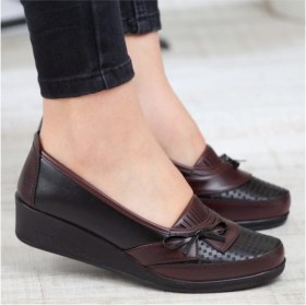 Resim Kaof Shoes Kadın Bordo Anne Babet Ayakkabı Anne Ayakkabısı Kadın Günlük Ayakkabı Kadın Klasik Ayakkabı Anne Ayakkabı Ayzen 