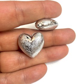 Resim Rodyum Kaplama 22mm Çatlatma Desenli Tombul Kalp 