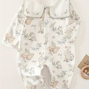 Resim 1 Adet Kızlar İçin %100 Pamuklu Bodysuit - Yumuşak Uzun Kollu Örtü Elbise, Düğmeli ve Kuşaklı, Geniş Pantolon Paça Açık, Fırfır Boyun Detayı ile Bahar/Sonbahar 0.0-600.15cm için Kolay Bakım Sadece Elde Yıkama Kuru Temizleme Yok Pastel Pembe/Bej/Mavi/Yeşil/Kahverengi Renklerde - Günlük Giyim, Çekime Hazır Şeffaf Emzikli Bel Detallı Mutfak, Çekimiye uygun giysiler 