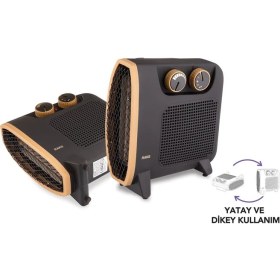 Resim Raks Elektrikli Fanlı Isıtıcı 2000 Watt Kahverengi Akıllı Tasarım ile Etkili Isıtma 