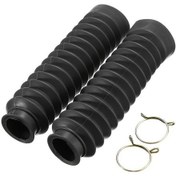 Resim Tongdashop Siyah Motor Ön Çatal Koruyucu Seti Sürüş Konforu İçin Siyah Lastik Amortisör Toz Kılıfı 