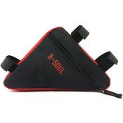 Resim Elmpaly Yeni Tasarım Üçgen Reflektörlü Bisiklet Sele Çantası Siyah Kırmızı Siyah Kırmızı 