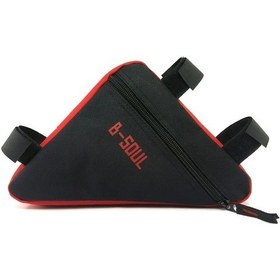 Resim Elmpaly Yeni Tasarım Üçgen Reflektörlü Bisiklet Sele Çantası Siyah Kırmızı Siyah Kırmızı 