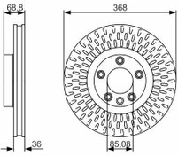 Resim FREN DİSKİ. ÖN. 367.8 MM / 36-34 MM HAVA KANALLI. YÜKSEK KARBON ALAŞIMLI 