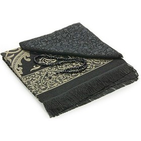 Resim Bohçaya Ve Mevlide Uygun Başörtülü Seccade Seti - Tesbihli - Siyah 