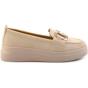 Resim Bej Kadın Loafer Ayakkabı K01536194509 Çok Renkli 