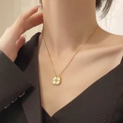 Resim 1 adet Boho Arap Tarzı 18K Altın Kaplama Bakır Kolye ile Sentetik Zirkonya, Çift Giyim Şanslı Petal Pırlanta, Günlük Giyim ve Ramazan Bayramı Kutlamaları İçin Uygundur 