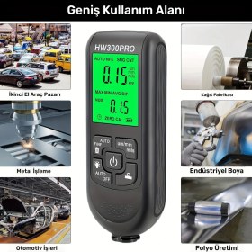 Resim Epilons HW-300PRO Oto Boya Kalınlık Ölçer Fe Nfe 2000ΜM + 2 Fonksiyonlu Bardak Tutucu Hediyeli 