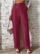 Resim Genel Markalar TİANA Kadın önden Fermuarlı Cepli Geniş Kesim Lame Deri Pantolon 