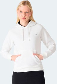 Resim Slazenger MISTY I Kadın Kapüşonlu Ekru Sweatshirt 