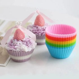 Resim Dream Butik Renkli Silikon Yeniden Kullanılabilir Cupcake Muffin Kabı 